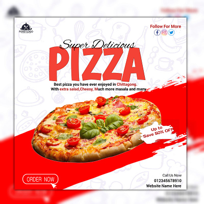 Social Media poster graphics design pizza poster poster design social media poster