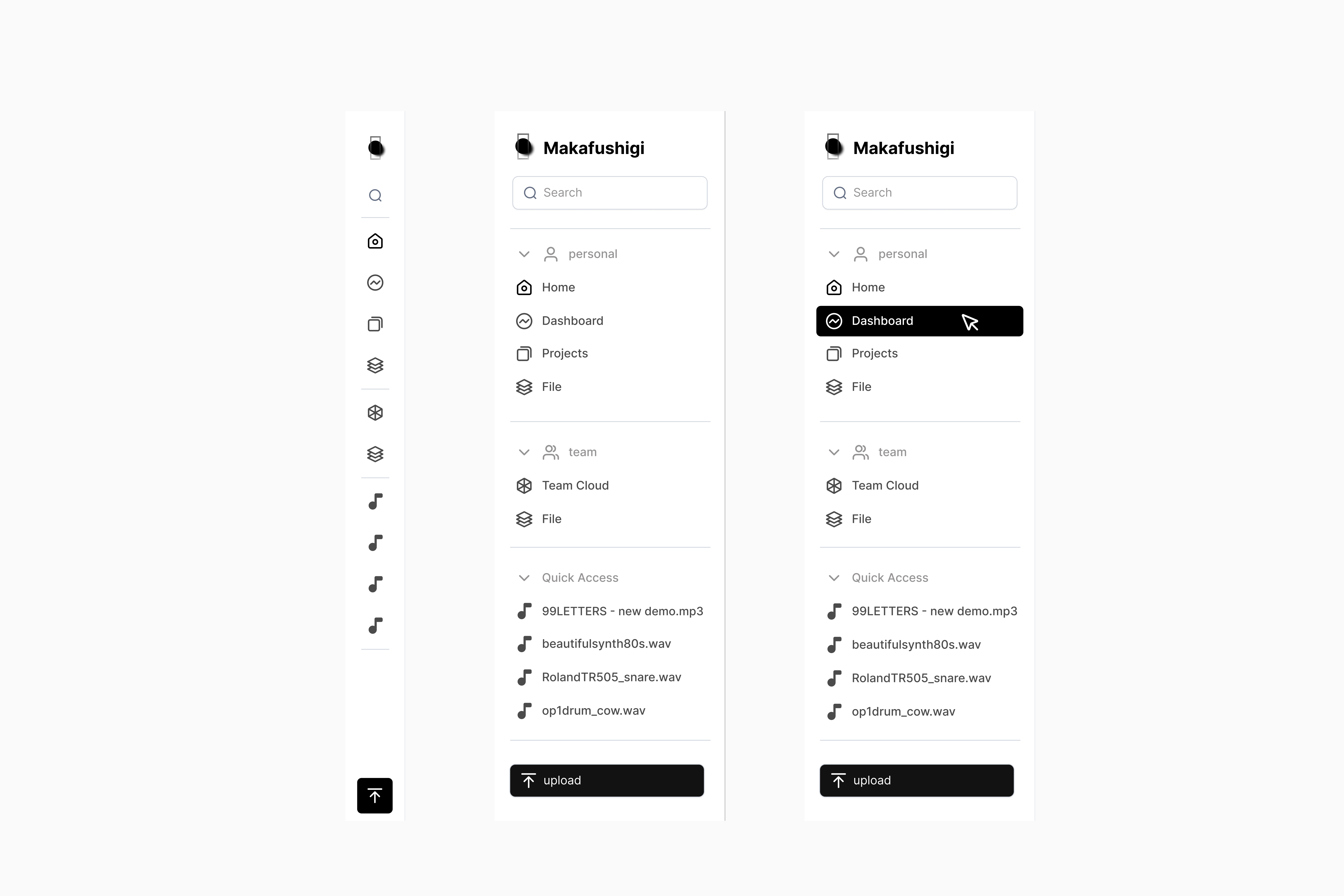 Sidebar compornents design mac ui