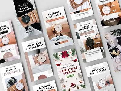 Social Media Graphics for a Jewellery and Watch Brand ads graphic design jewellery social media watch