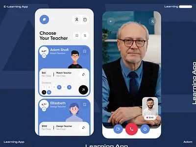 Online Education Mobile App app app design app ui application education education app elearning ios app learning app learning app design online class online education school ui ux