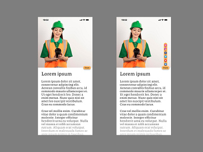 Daily UI Challenge #10 010 10 animation article branding button color daily challenge daily ui day 10 graphic design green orange pallete share ui ux yellow