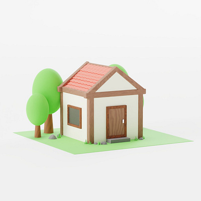 House Lowpoly 3d 3d art 3d illustration blender cartoon design house illustration low poly lowpoly render