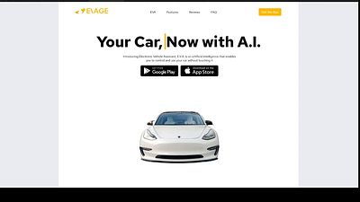 EVA: AI Car Assistant Landing page Motion Animated Preview ae after effects animation branding landing page motion motion graphics uiux webdesign