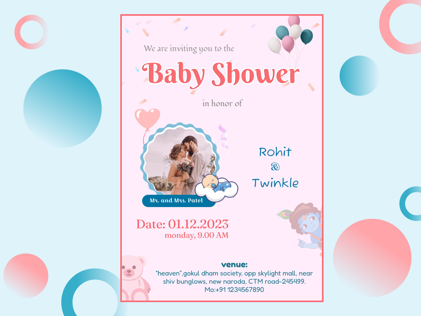 Baby Shower | invitation card by Bharat Prajapati on Dribbble