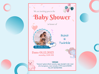 Baby Shower | invitation card baby babyshower card card design couple design figma graphic design greeting invitation uiux