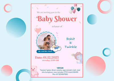 Baby Shower | invitation card baby babyshower card card design couple design figma graphic design greeting invitation uiux