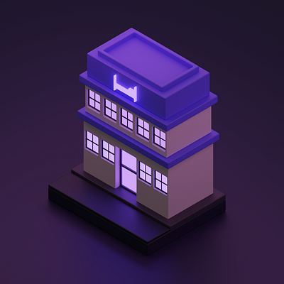 Low Poly Hotel building 3d architecture building hotel isometric low poly skyscraper