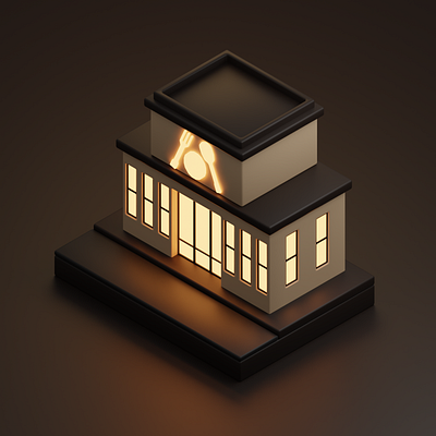 Low Poly Restaurant Building 3d architecture building isometric low poly restaurant