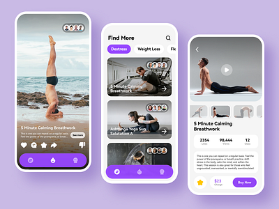 Yoga Instruction Mobile App design: iOS Android ux ui designer animation ui ux