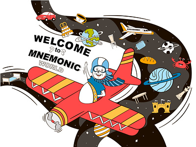 Mnemonic Magic 2d art cartoon character comic design illustration vector