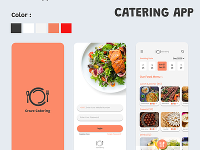 Catering App Design app branding catering design food ui ux