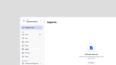 Empty State - Import Documents design empty state navigation product design saas saas design typography ui ux