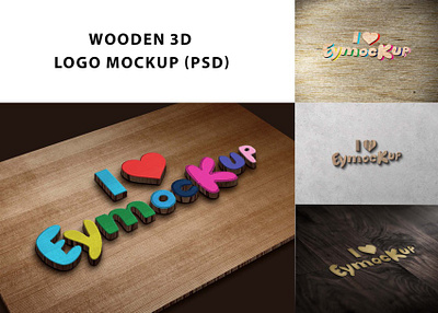 Wooden 3D Logo Mockup (PSD) download mock up download mockup mockup mockups psd psd mockup