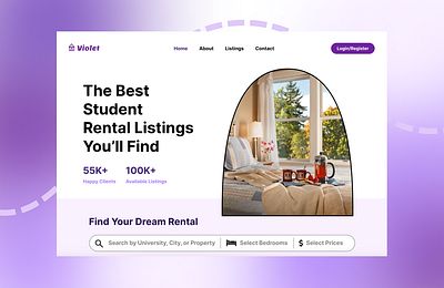 Student Rentals Website Concept branding design real estate rentals ui uiux ux web design website design