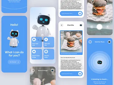 Olie Chat Bot application blue chat chatbot figma ui