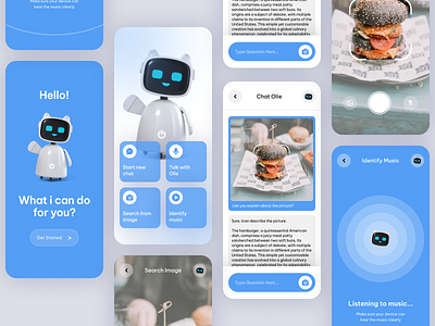 Olie Chat Bot application blue chat chatbot figma ui