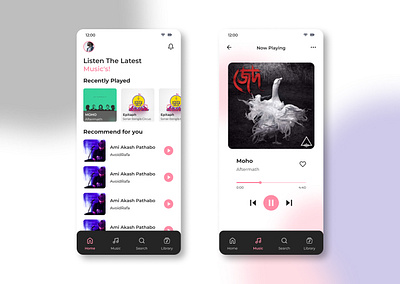 Music App UI app design mobileappdesign ui uiux user interface ux