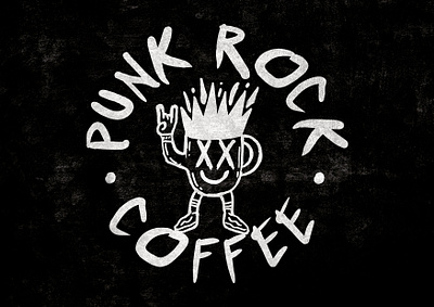 PUNK ROCK COFFEE alternative badge bands branding coffee grunge illustration logo logo design punk punk rock punx rock rock music typography