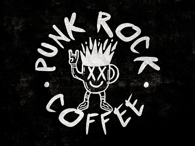 PUNK ROCK COFFEE alternative badge bands branding coffee grunge illustration logo logo design punk punk rock punx rock rock music typography