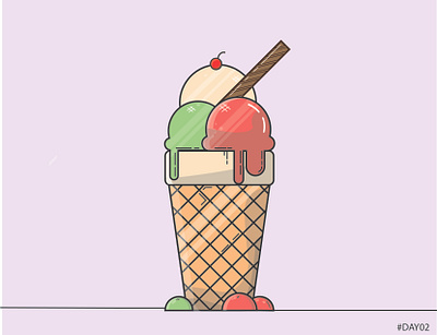 Ice Cream Illustration design graphic design illustration vector