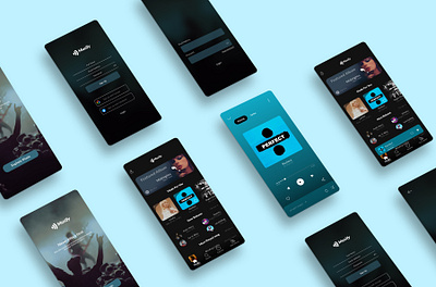 Music App Design Concept design graphic design illustration logo typography ui ux