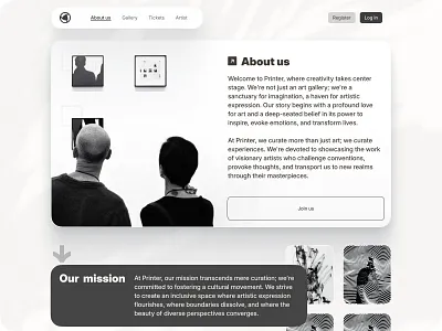 Daily UI 49 | "About us" subpage aboutus blackandwhite dailyui day49 lp malewicz mono ui