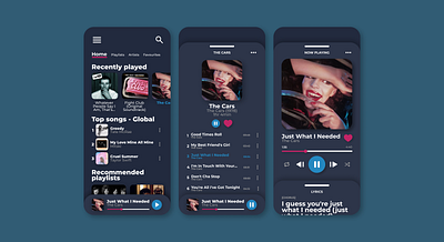Music Streaming App app design figma figma design mobile app ui ui design uiux user interface uxui
