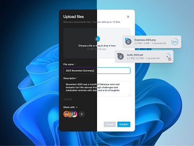 Upload files modal 🌓 Dark/Light mode graphic design ui