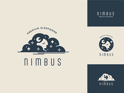 Nimbus - premium sleepwear apparel brand branding cloud cute brand design graphic design logo moon sleep stars