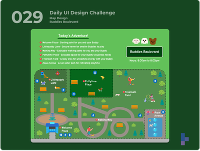 Daily UI 029 - Map Design daily ui 029 daily ui 29 dailyui dog dog park map map design ui visual design