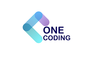 One Coding Logo blue branding graphic design logo ui