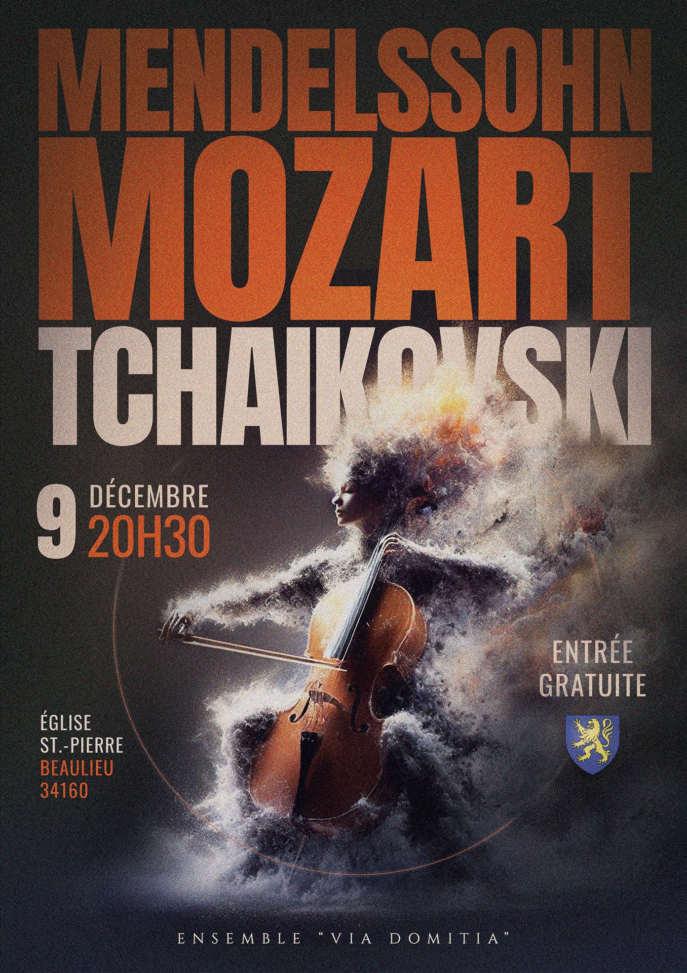 🤘CONCERT Poster 3d affiche art artist branding cello creative design event flyer graphic design illustration mockup music poster typography ui violin