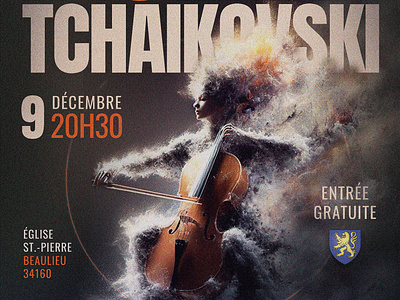 🤘CONCERT Poster 3d affiche art artist branding cello creative design event flyer graphic design illustration mockup music poster typography ui violin