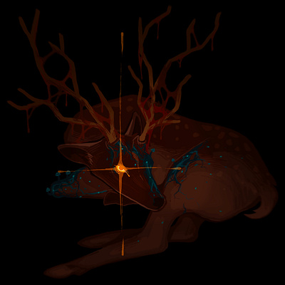 LSMP - "The woods always remember" animal art design digital art illustration