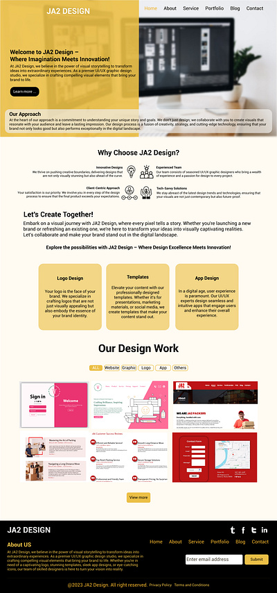 Website Template for JA2 Design "UI Design" website