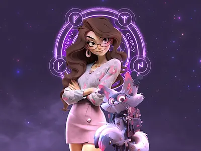 Gorky Pico Character Design art cartoon cat character design drawing illustration woman