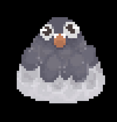 Pixel pigeon onigiri Sprite test design digital art illustration