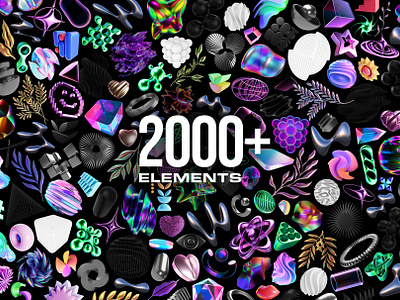 60% OFF - MASSIVE 3D BUNDLE - 2000+ elements 3d 3d assets abstract assets branding bundle design design resources download fashion free geometric illustration modern poster resources sale shapes ui webdesign