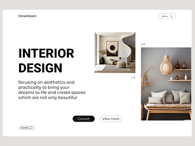 Interior design team web-page ui web design