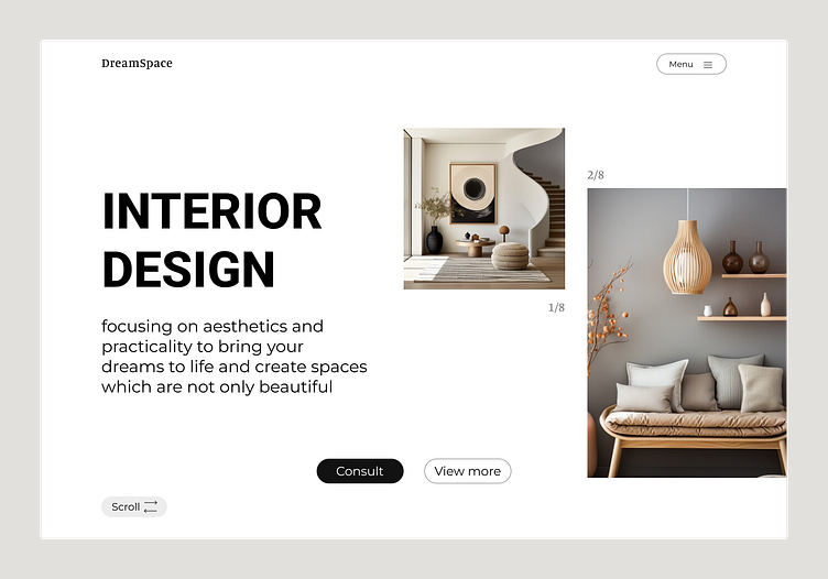 Interior design team web-page by Victoriya on Dribbble