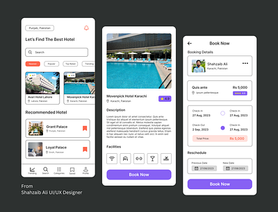 Hotel Booking App UI Design app design application design booking app design booking application food app design hotel booking app ui app design ui ux design website design