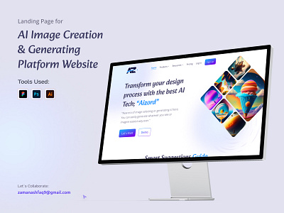 AI Assisted Image Generating Website Landing Page UI UX Design ai assistant ai image generation ai product ai product inspiration app app ui artificial intelligence crayon dall e design landing page midjourney modern ai ui product design stable diffusion trendy ui user experience user interface