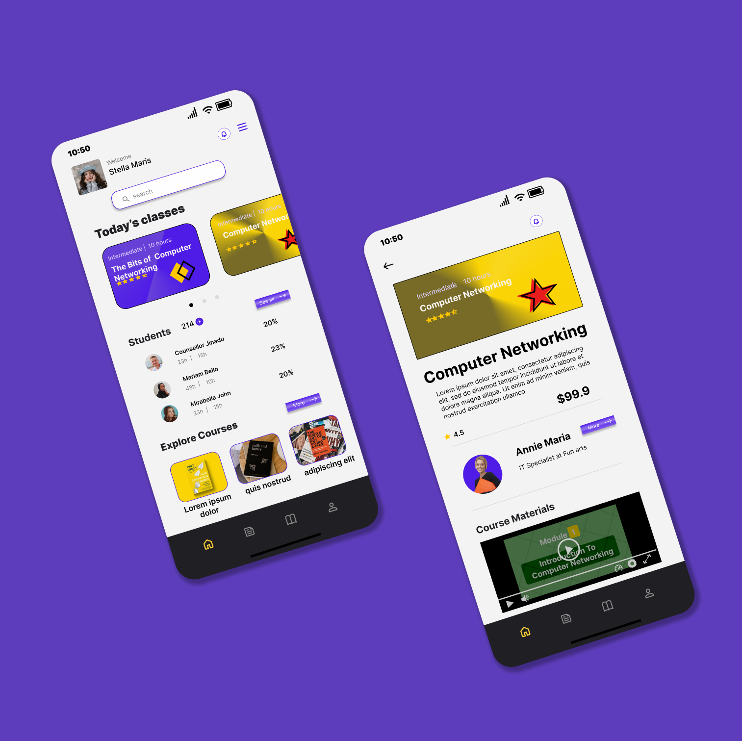 E-learning Mobile App UI by Amarachi Stella Awazie on Dribbble