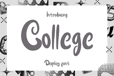 College Display font realistic handwritten font