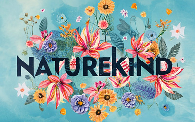Naturekind banner brand branding design floral flowers logo nature watercolor youtube