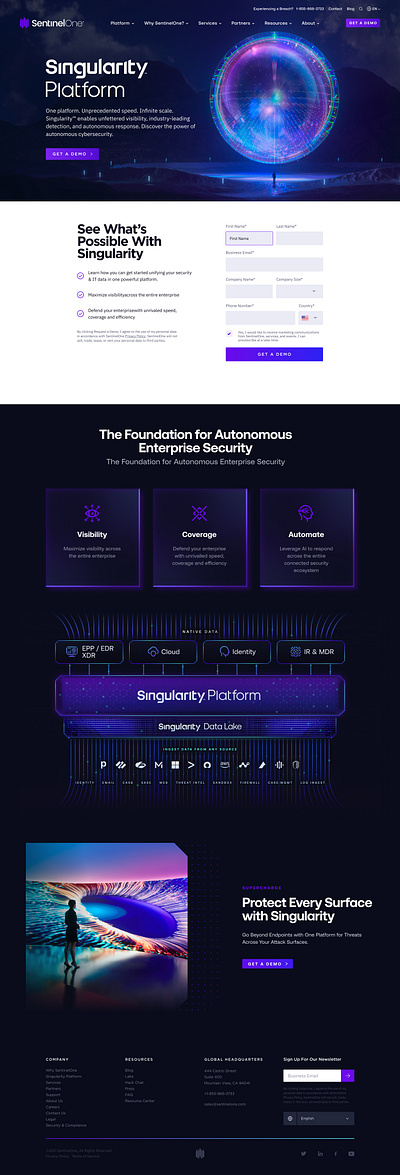 SentinelOne | Singularity Platform cybersecurity design hadzhiev primedivision sevilaxiom strahil ui ux