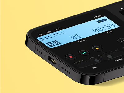 Mobile Recorder darkmode field recorder mobile app product design recorder ui