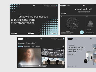 CryptoHub Landing page branding business corporate crypto cryptocurrency dark dark theme graphic design interface landing page ui uxui web design