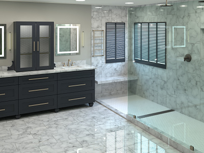 Interior Rendering 3d architecture bathroom clean design furniture glass interior lighting marble mirror render shower sketchup tile vray water