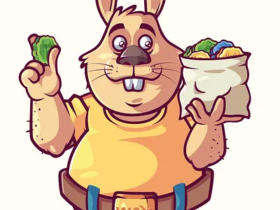 Easter Bunny illustration logo vector